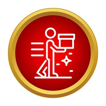 Delivery courier shipping package fast express service icon Stock Illustration