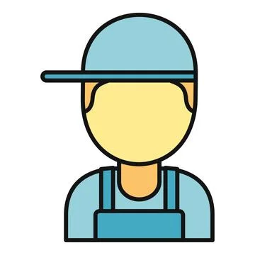 Delivery courier worker wearing cap and uniform icon Stock Illustration