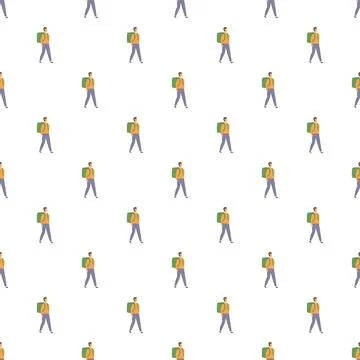 Delivery couriers walking seamless pattern for service and shipping Stock Illustration