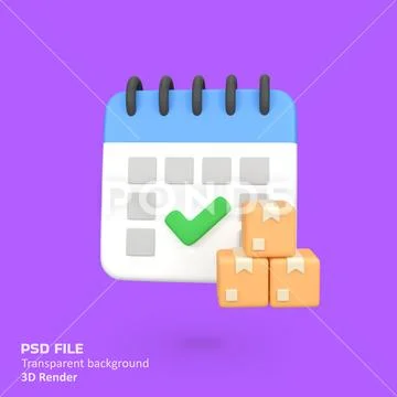 Delivery date isolated 3d render icon illustration PSD Template