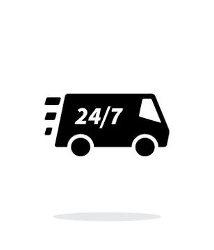 Delivery day and night support icon on white background. Stock-Illustration