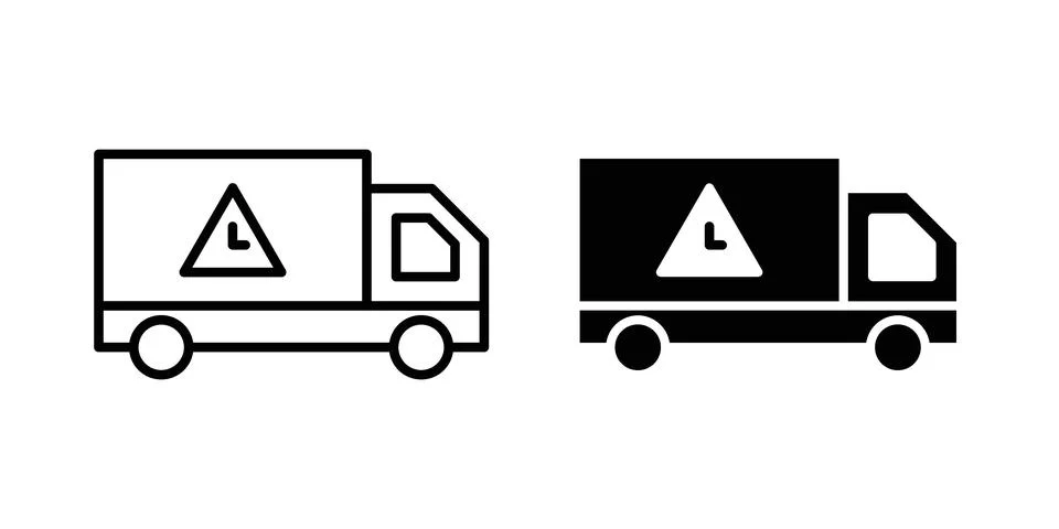 Delivery delay icon linear versions pack on white background Illustrazione stock