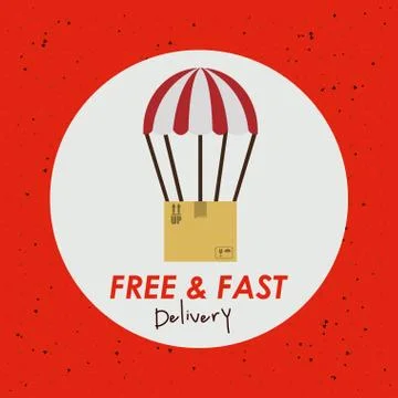 Delivery design over red background, vector illustration Illustrazione stock