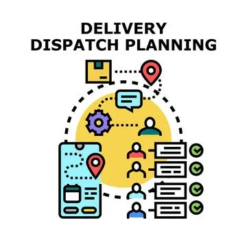 Delivery dispatch planning logistics management concept Stockillustratie