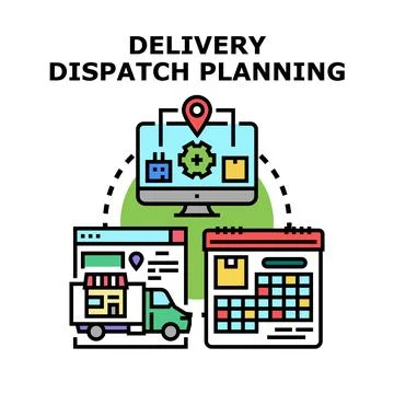 Delivery dispatch planning system implementing logistics strategy 스톡 일러스트