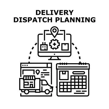 Delivery dispatch planning system implementing logistics strategy Stock Illustration