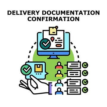 Delivery documentation confirmation process concept illustration Stock Illustration
