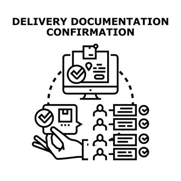Delivery documentation confirmation process concept illustration Stock Illustration