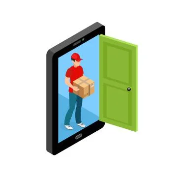 Delivery Door Screen Concept Stockillustratie