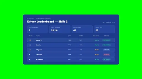 Delivery Driver Leaderboard Green Screen Video stock 346483039