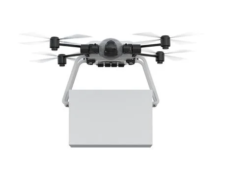 Delivery drone with box Stock Photos