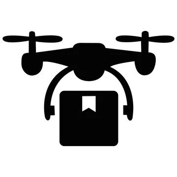 Delivery drone carrying package for automated shipping Stock Illustration