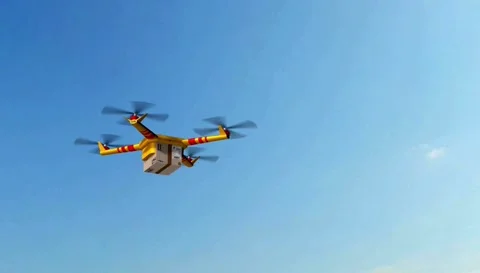 Delivery Drone Carrying Package Stock Footage 320513877