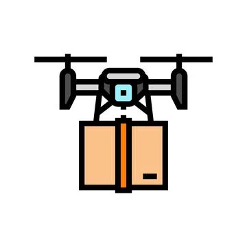 Delivery drone color icon vector illustration イラスト素材
