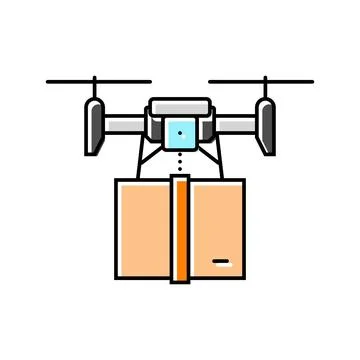 Delivery drone color icon vector illustration イラスト素材