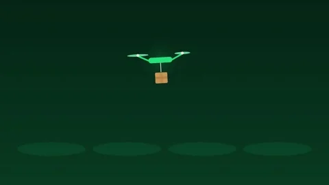 Delivery drone flying parcel emerald logistics loop 스톡 동영상 342613386