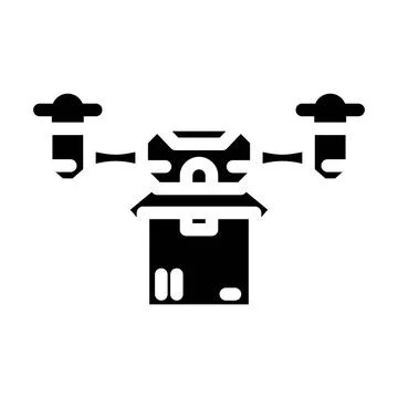 Delivery drone glyph icon vector illustration Stock Illustration