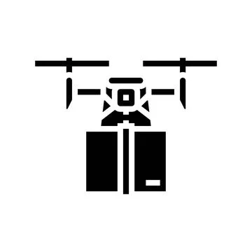 Delivery drone glyph icon vector illustration 스톡 일러스트