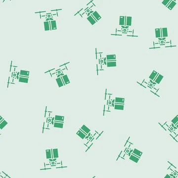 Delivery drone glyph seamless pattern 스톡 일러스트