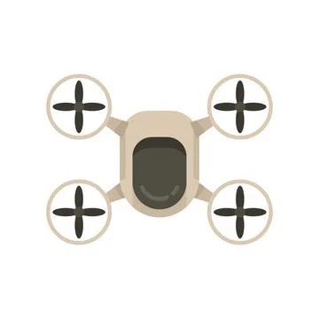 Delivery drone icon flat isolated イラスト素材