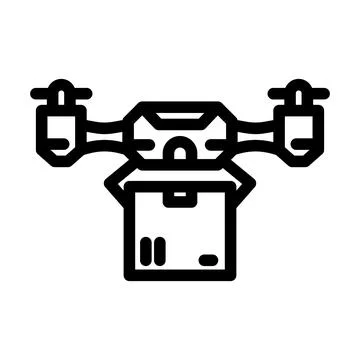 Delivery drone line icon vector illustration Stock Illustration
