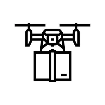 Delivery drone line icon vector illustration イラスト素材