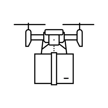 Delivery drone line icon vector illustration 스톡 일러스트