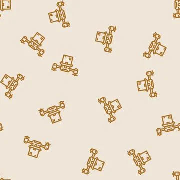 Delivery drone line vector seamless pattern 스톡 일러스트