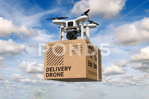 Delivery drone mockup PSD Template