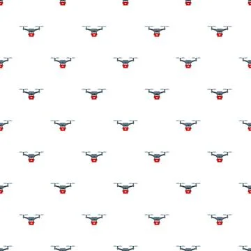 Delivery drones carrying first aid kits seamless pattern イラスト素材