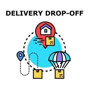 Delivery drop off logistics shipping parcels distribution icon Stock Illustration
