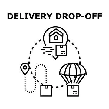 Delivery drop off logistics shipping parcels distribution icon Stock Illustration