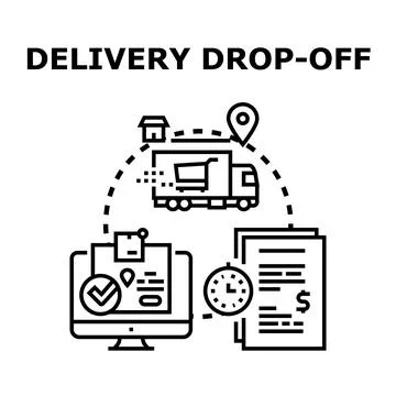 Delivery drop off service tracking online and logistics イラスト素材
