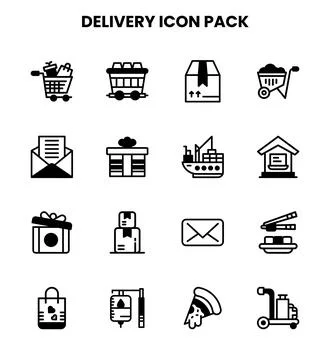 Delivery DuoTone Design Icons Pack 스톡 일러스트