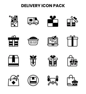 Delivery DuoTone Vector Icons Pack Stock Illustration