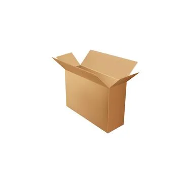 Delivery empty box isolated paperboard container Illustrazione stock