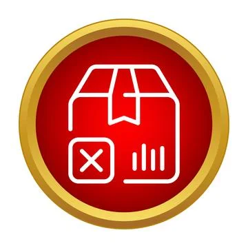 Delivery error icon showing cancelled package order Stock Illustration