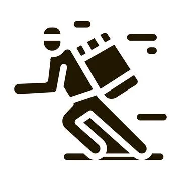 Delivery Express Courier Big Parcel Icon Vector Glyph Illustration Stock Illustration