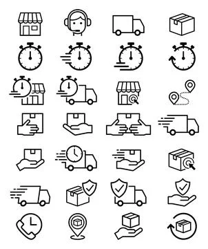 Delivery express icons Stock-Illustration