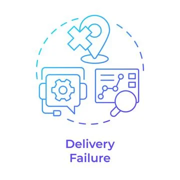 Delivery failure blue gradient concept icon Illustrazione stock