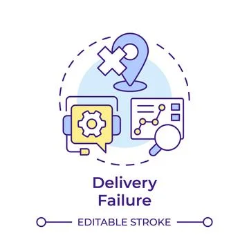 Delivery failure multi color concept icon Stockillustratie
