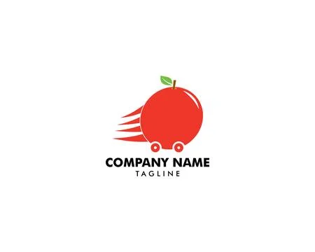 Delivery fast orange fruit logo template Stock Illustration