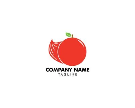 Delivery fast orange fruit logo template Stock Illustration