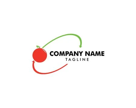 Delivery fast orange fruit logo template Stock Illustration