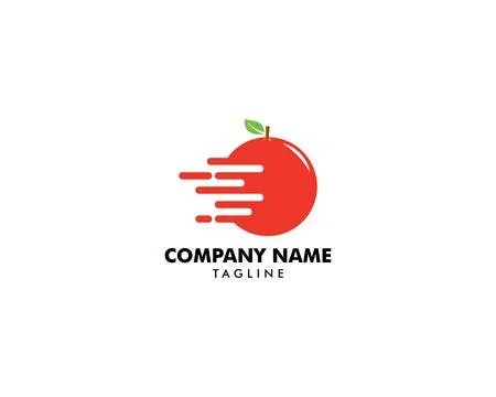 Delivery fast orange fruit logo template Stock Illustration