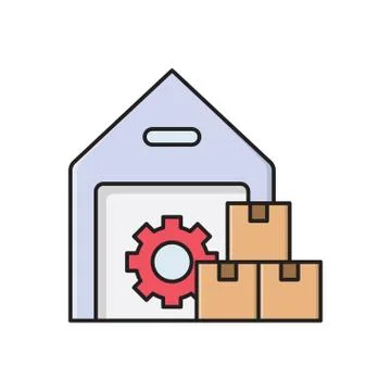 Delivery flat color icon 스톡 일러스트