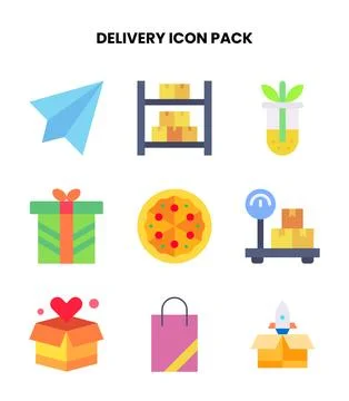 Delivery Flat Design Icons Pack イラスト素材