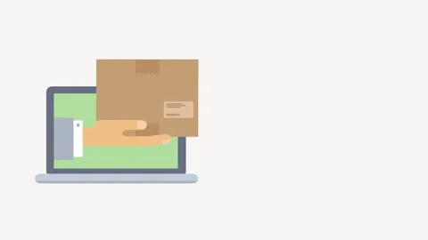 Delivery of flat icon animation for an explainer video Stock Footage 243061514