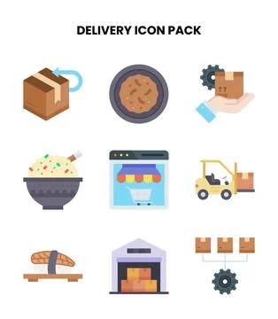 Delivery Flat UI Icons Pack Stockillustratie