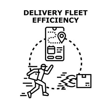 Delivery fleet efficiency with speedy app tracking イラスト素材